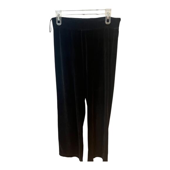 Jones New York Women’s Black Velour Stretch Straight Leg Pants Pull On Size Smal - Picture 2 of 8